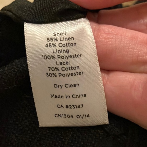 NWOT Talbots Black Linen Cotton Sleeveless Shift Dress - Picture 6 of 11